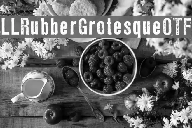 LLRubberGrotesqueOTF Fuentes examples