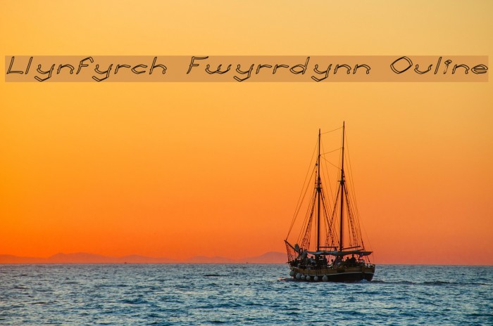 Llynfyrch Fwyrrdynn Ouline Font examples
