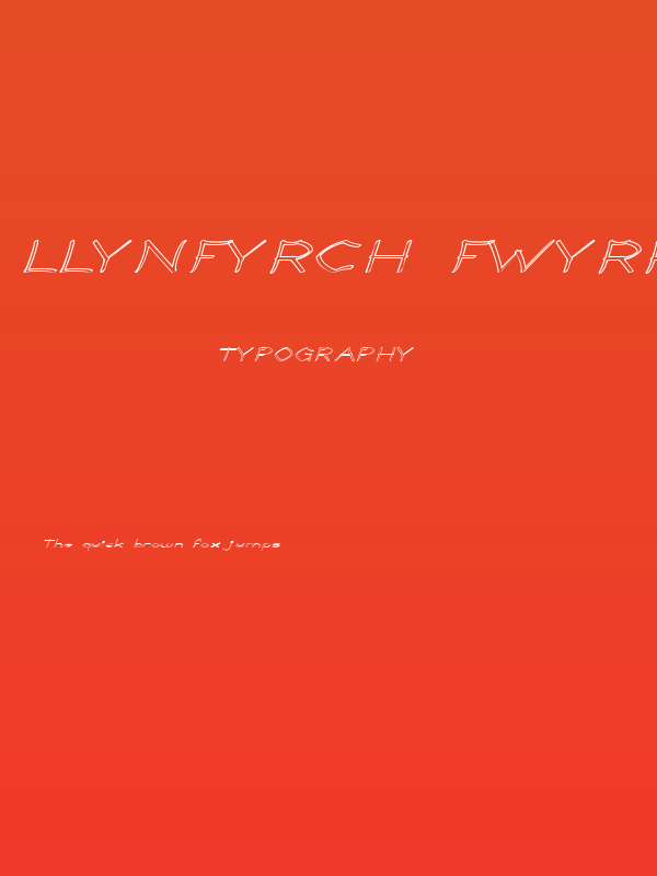 Llynfyrch Fwyrrdynn Ouline Poster