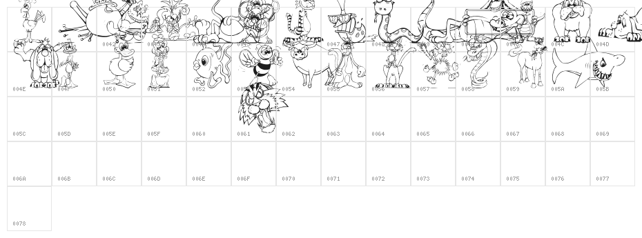 LM Animal Toons Character Map