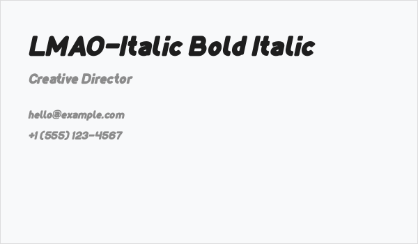 LMAO-Italic Bold Italic Business Card