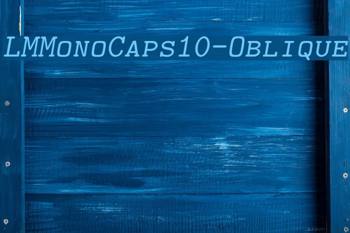LMMonoCaps10-Oblique Font examples