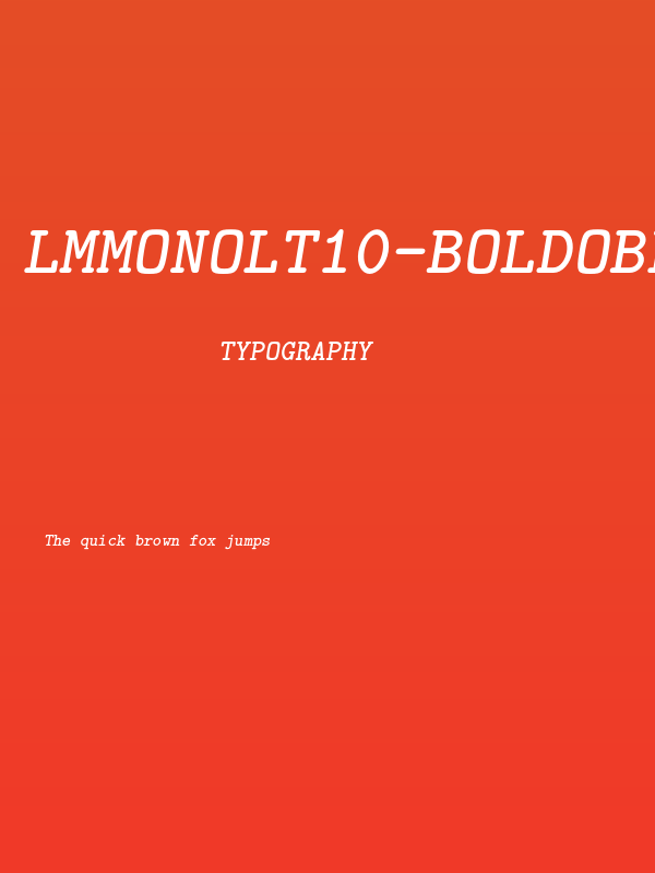 LMMonoLt10-BoldOblique Poster