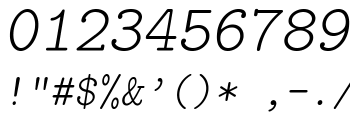 LMMonoLt10-Oblique Font OTHER CHARS