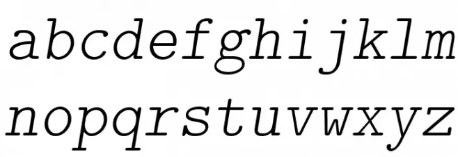 LMMonoLt10-Oblique 字体 小写