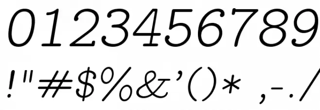 LMMonoPropLt10-Oblique Font OTHER CHARS