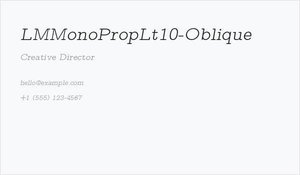 LMMonoPropLt10-Oblique Business Card