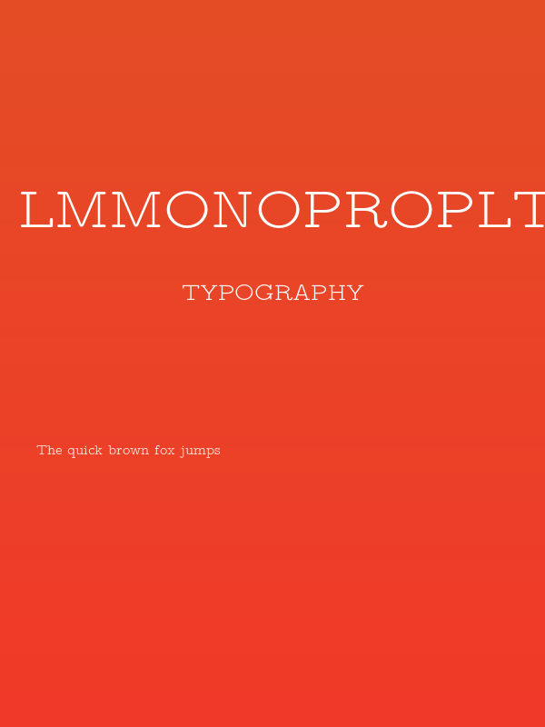 LMMonoPropLt10-Regular Poster