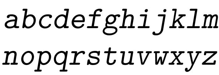 LMMonoSlant10-Regular Font LOWERCASE