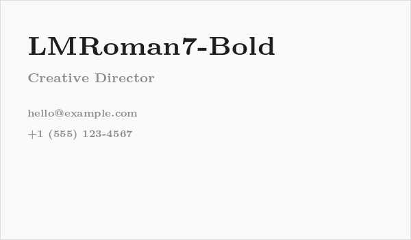 LMRoman7-Bold Business Card