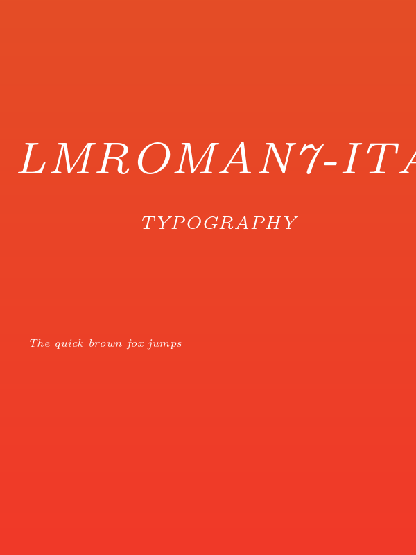 LMRoman7-Italic Poster