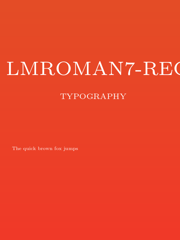 LMRoman7-Regular Poster