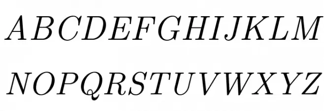 LMRoman9-Italic Schriftart Groß