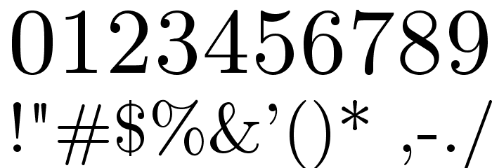LMRoman9-Regular Font OTHER CHARS