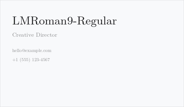 LMRoman9-Regular Business Card