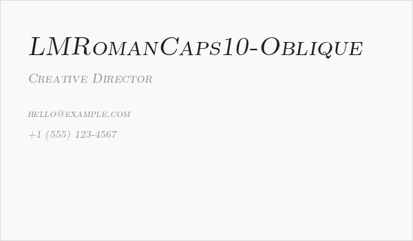 LMRomanCaps10-Oblique Business Card