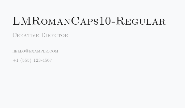 LMRomanCaps10-Regular Business Card