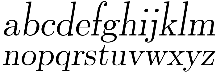 LMRomanDunh10-Oblique Font LOWERCASE