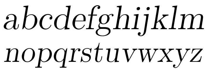 LMRomanSlant12-Regular Font LOWERCASE