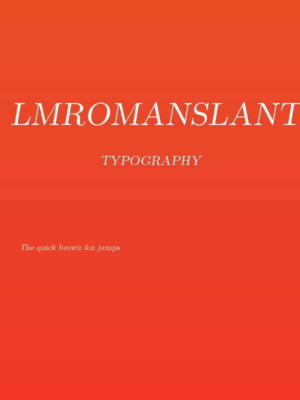 LMRomanSlant9-Regular Poster