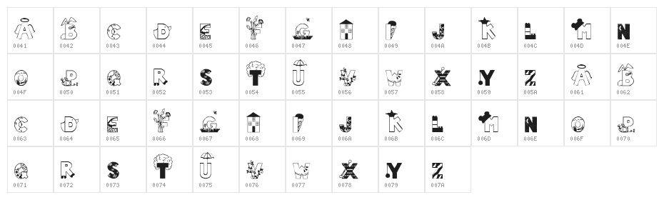 LMS A Is For Angel Character Map