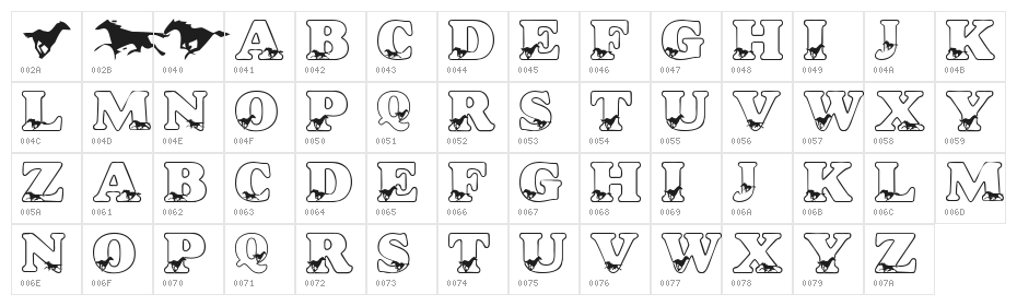 LMS Alicia's Horses Character Map