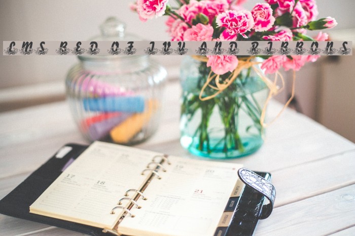 LMS Bed of Ivy and Ribbons Font examples