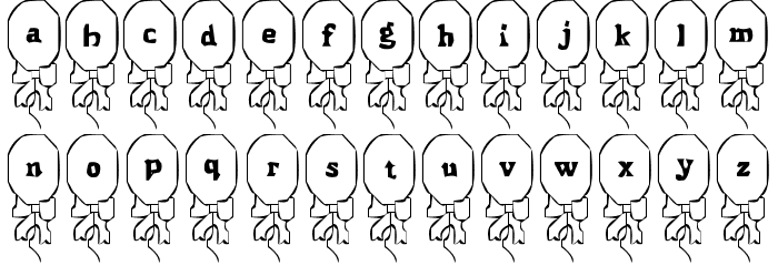 LMS Birthday Balloons Font LOWERCASE