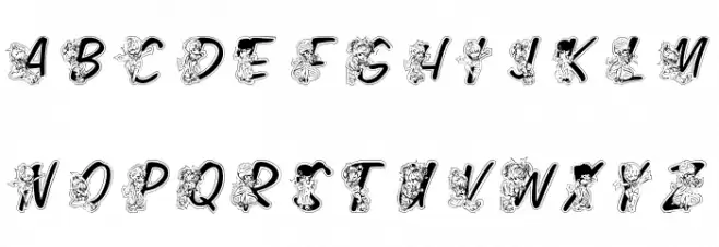 LMS Color Kids Outlined Schriftart Groß