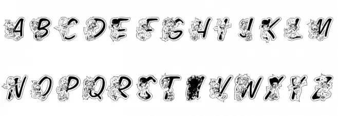 LMS Color Kids Outlined Schriftart Kleinbuchstaben