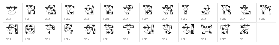 LMS Conrad's Cows Character Map
