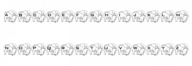 LMS Elephant Tattoo Schriftart Groß