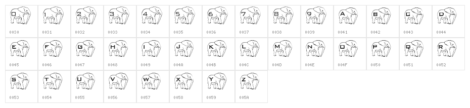 LMS Elephant Tattoo Character Map