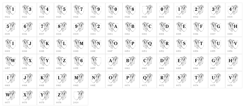 LMS Family Crest Character Map