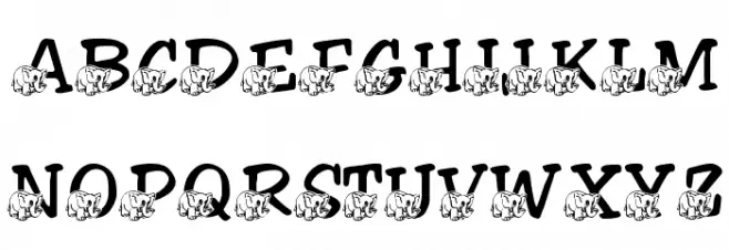 LMS Friendly Elephant Schriftart Groß