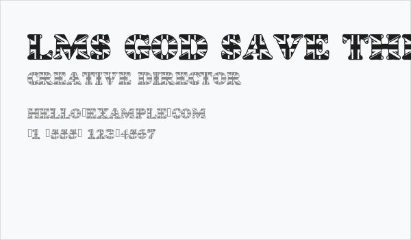 LMS God Save The Queen Business Card