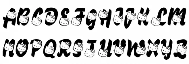 LMS Hello Kitty Hello फ़ॉन्ट अपरकेस