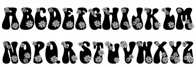 LMS Hippy Chick Fonte MAIÚSCULAS