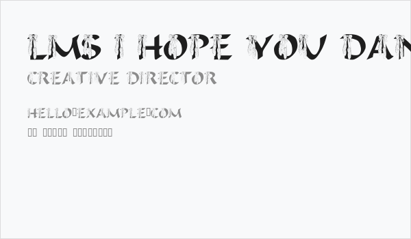 LMS I Hope You Dance Business Card