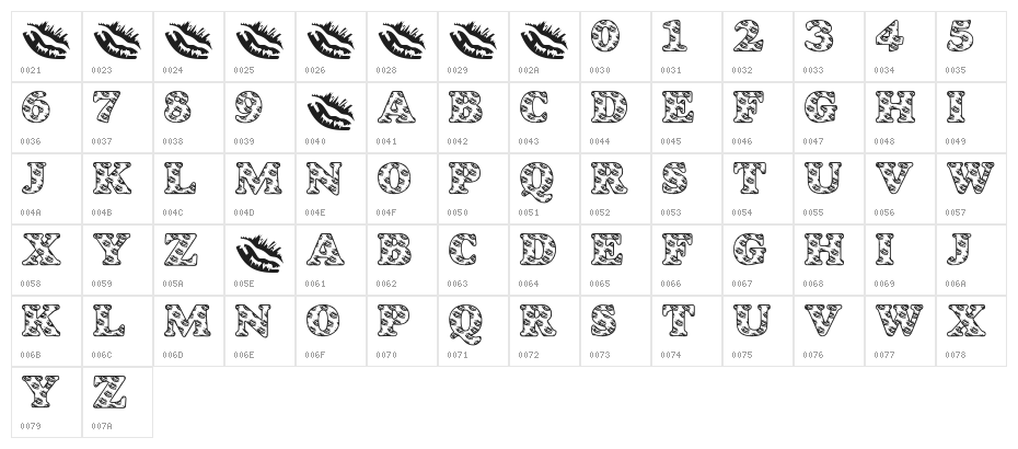 LMS I Want To Kiss You All Over Character Map