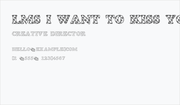 LMS I Want To Kiss You All Over Business Card