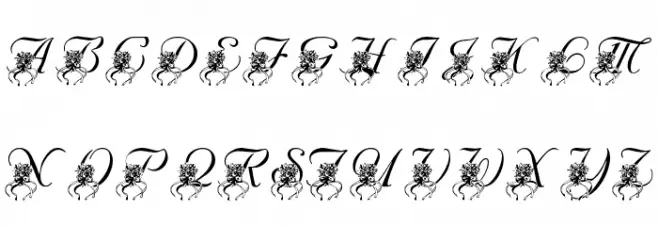 LMS Katy's Bouquet Font UPPERCASE