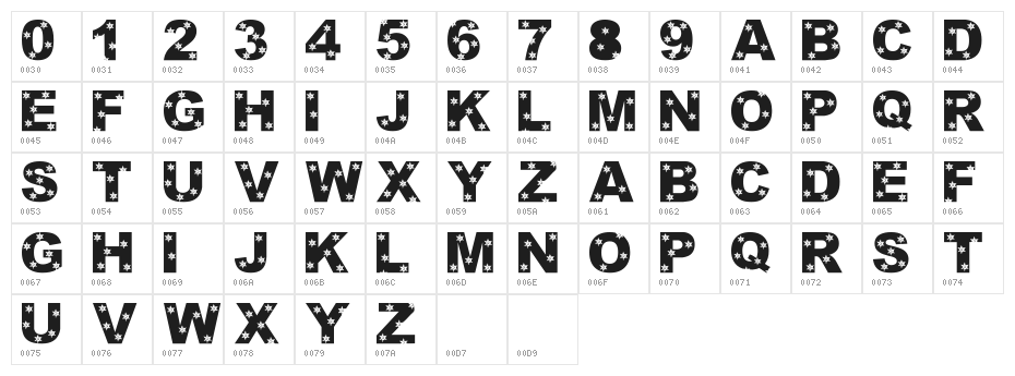 LMS Let It Snow Character Map