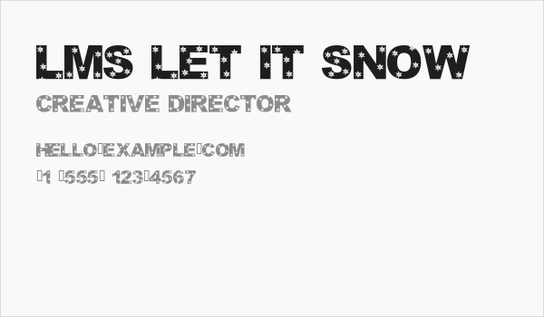 LMS Let It Snow Business Card