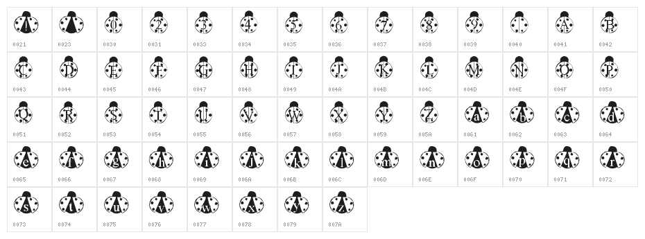 LMS LondonBugs Character Map