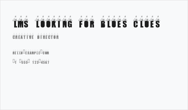 LMS Looking For Blues Clues Business Card