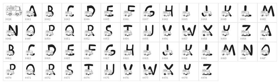 LMS Mystery Machine Character Map