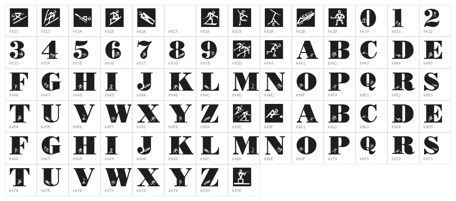 LMS Olympic Icons Character Map
