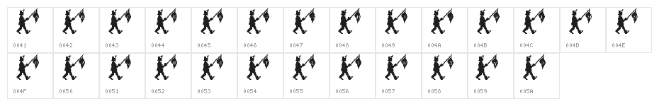 LMS Parade March Character Map