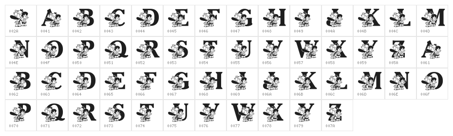 LMS Pebbles and Bam Bam Character Map